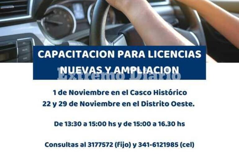 Imagen de Alvear: Capacitación para licencias nuevas y ampliación