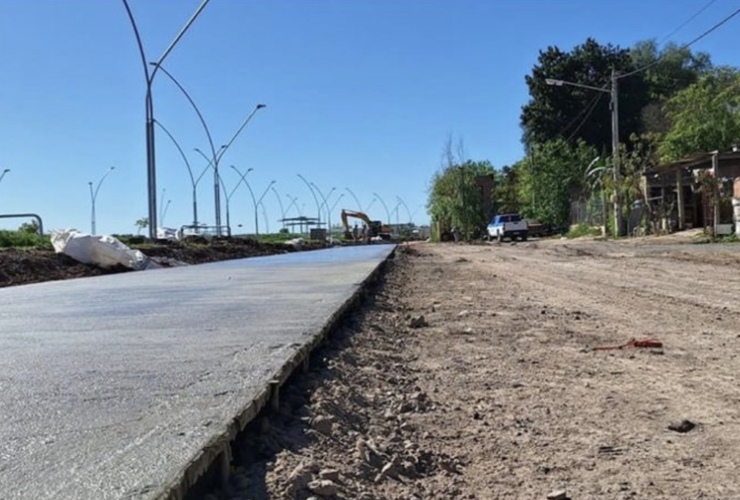 Imagen de Colocación de hormigón en el Barrio La Costa de General Lagos.