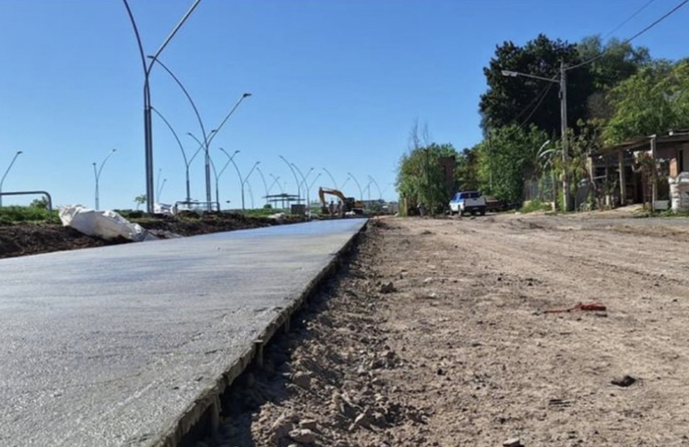 Imagen de Colocación de hormigón en el Barrio La Costa de General Lagos.