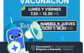 Imagen de Nuevos horarios de vacunaci&oacute;n en Fighiera