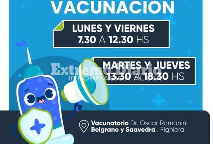 Imagen de Nuevos horarios de vacunaci&oacute;n en Fighiera