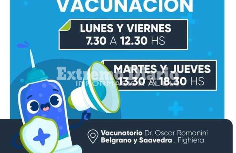Imagen de Nuevos horarios de vacunaci&oacute;n en Fighiera