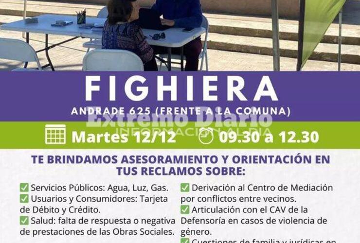 Imagen de La oficina móvil de la Defensoría del Pueblo llegará a Fighiera