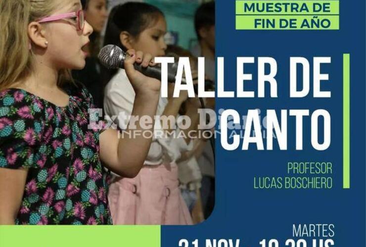 Imagen de Se realizará la muestra de fin de año del taller de canto a cargo de Lucas Boschiero