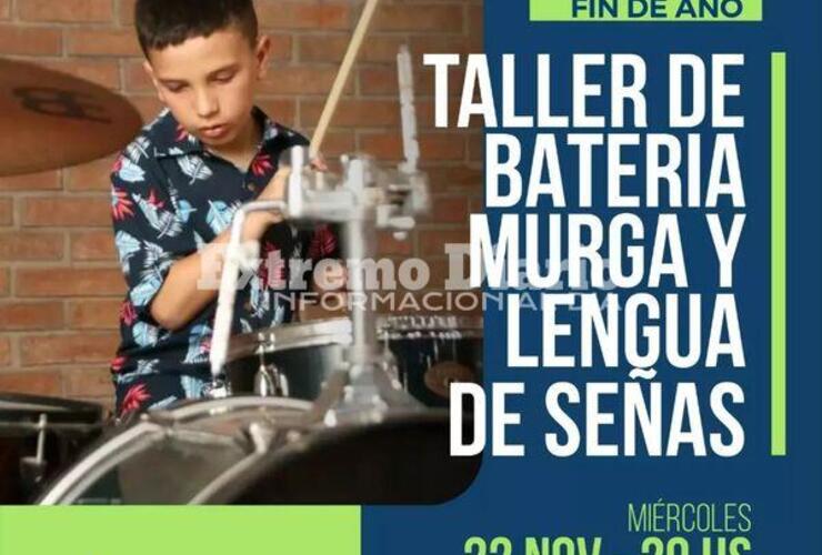 Imagen de Se realizará la muestra de fin de año de los talleres de batería, murga y lengua de señas