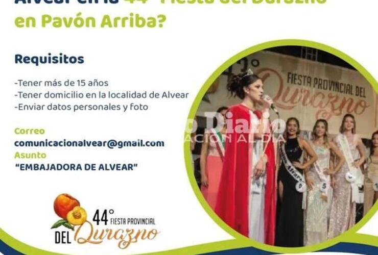 Imagen de Buscan a la próxima embajadora de Alvear en la 44° Fiesta del Durazno