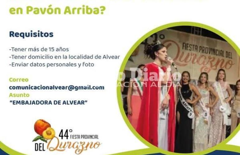 Imagen de Buscan a la próxima embajadora de Alvear en la 44° Fiesta del Durazno