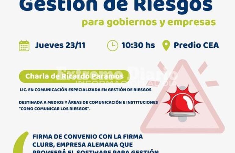 Imagen de Alvear: Charla sobre riesgos para gobiernos y empresas