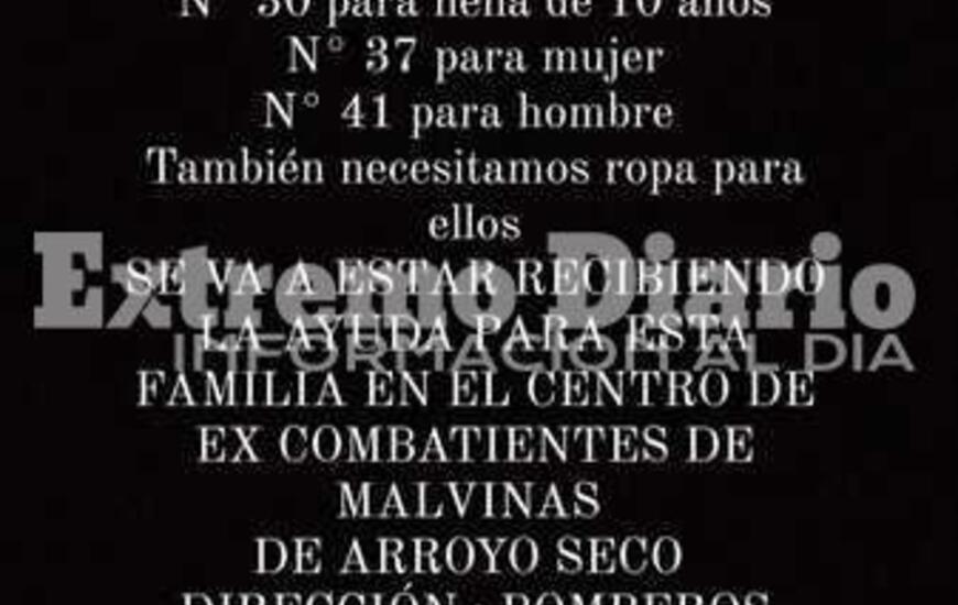 Imagen de Hoy: Reciben donaciones para un ex combatiente de Malvinas de Arroyo Seco