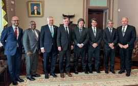La reuni&oacute;n en la Casa Blanca con el consejero de Seguridad Nacional norteamericano, Jake Sullivan. (@OPEArg)