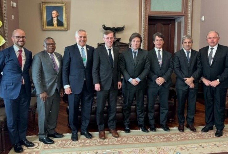 La reunión en la Casa Blanca con el consejero de Seguridad Nacional norteamericano, Jake Sullivan. (@OPEArg)