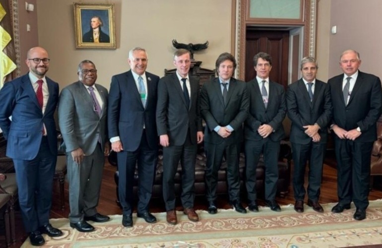 La reunión en la Casa Blanca con el consejero de Seguridad Nacional norteamericano, Jake Sullivan. (@OPEArg)