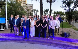 Todos: Intendente, Secretarios y Directores para la foto grupal durante el acto