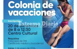 Imagen de Abri&oacute; la inscripci&oacute;n a la colonia de vacaciones municipal