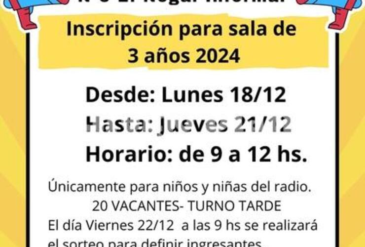 Imagen de El Jardín El Nogal: Hoy finaliza la inscripción para sala de 3 años