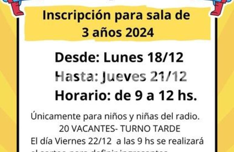 Imagen de El Jardín El Nogal: Hoy finaliza la inscripción para sala de 3 años