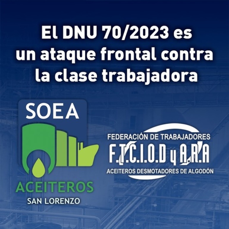 Imagen de Comunicado: El DNU 70/2023 es un ataque frontal contra la clase trabajadora