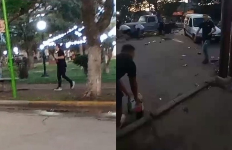 Imagen de Tiros al aire con una escopeta y batalla campal entre jóvenes