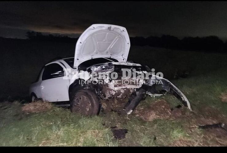 Así quedó la camioneta Saveiro Cross tras el siniestro.