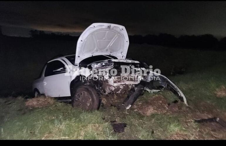 Así quedó la camioneta Saveiro Cross tras el siniestro.