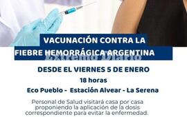 Imagen de Alvear: Nueva campa&ntilde;a de vacunaci&oacute;n contra la Fiebre Hemorr&aacute;gica Argentina