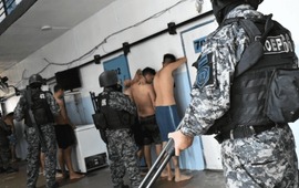 Los agentes durante el operativo en Pi&ntilde;ero. (Ministerio de Seguridad de Santa Fe)