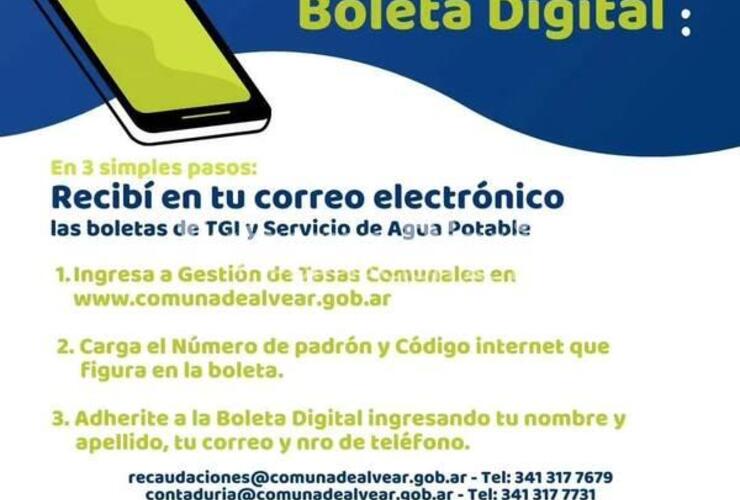 Imagen de Alvear: Ya está disponible la adhesión a la boleta digital