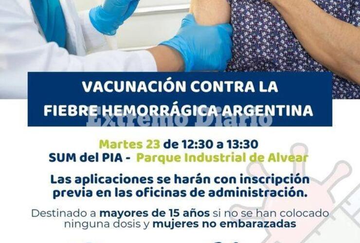 Imagen de Continúa la campaña de vacunación contra la Fiebre Hemorrágica Argentina en Alvear