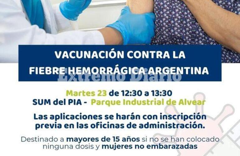 Imagen de Continúa la campaña de vacunación contra la Fiebre Hemorrágica Argentina en Alvear