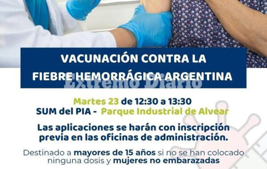 Imagen de Contin&uacute;a la campa&ntilde;a de vacunaci&oacute;n contra la Fiebre Hemorr&aacute;gica Argentina en Alvear