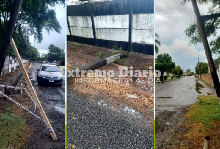 Imagen de Arroyo Seco: La tormenta dejó dos postes y algunas ramas caídas