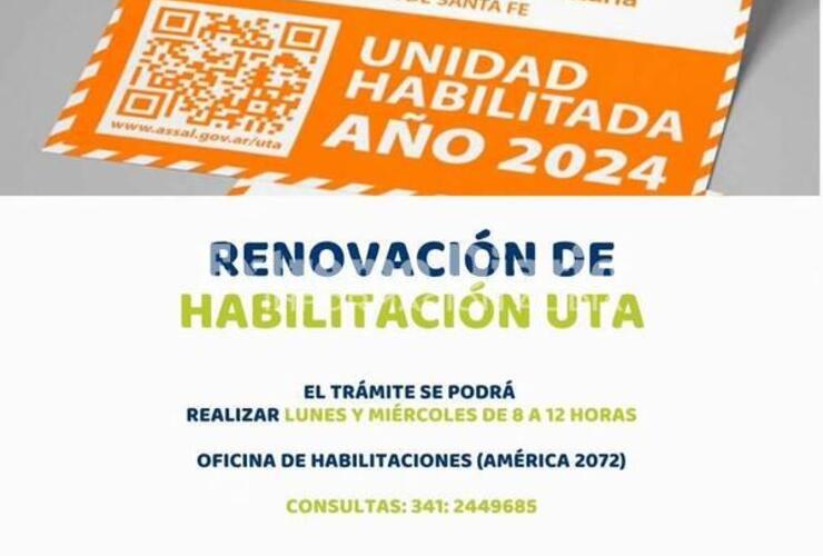 Imagen de Ya está disponible la renovación de habilitación UTA