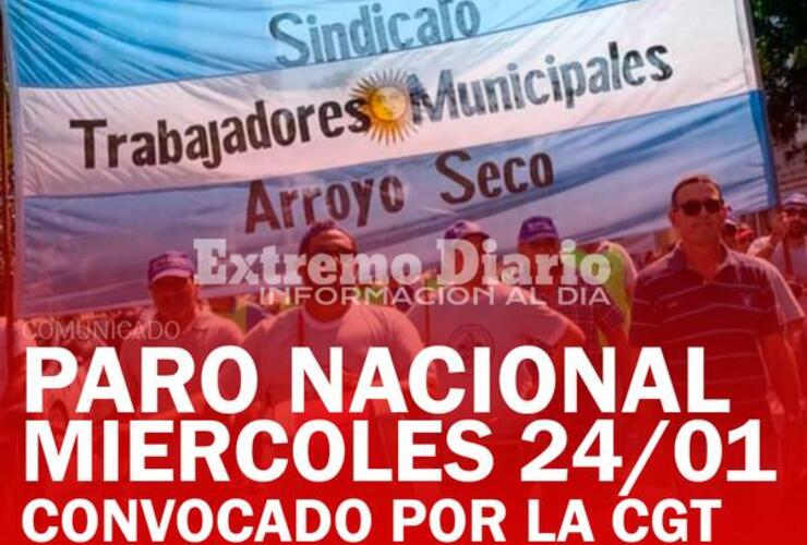 Imagen de Arroyo Seco: El Sindicato de Trabajadores Municipales se adhiere al paro nacional