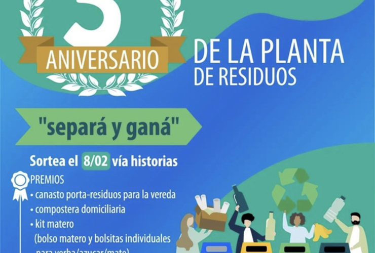 Imagen de Habrá sorteos por el 3er Aniversario de la Planta de Residuos de General Lagos