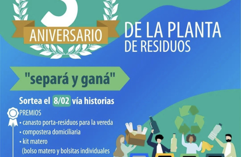 Imagen de Habr&aacute; sorteos por el 3er Aniversario de la Planta de Residuos de General Lagos