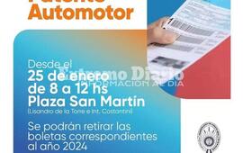 Imagen de Arroyo Seco: Ya est&aacute;n disponibles las boletas de la patente automotor 2024