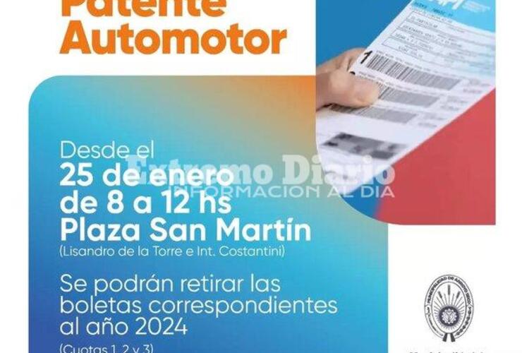 Imagen de Arroyo Seco: Ya están disponibles las boletas de la patente automotor 2024