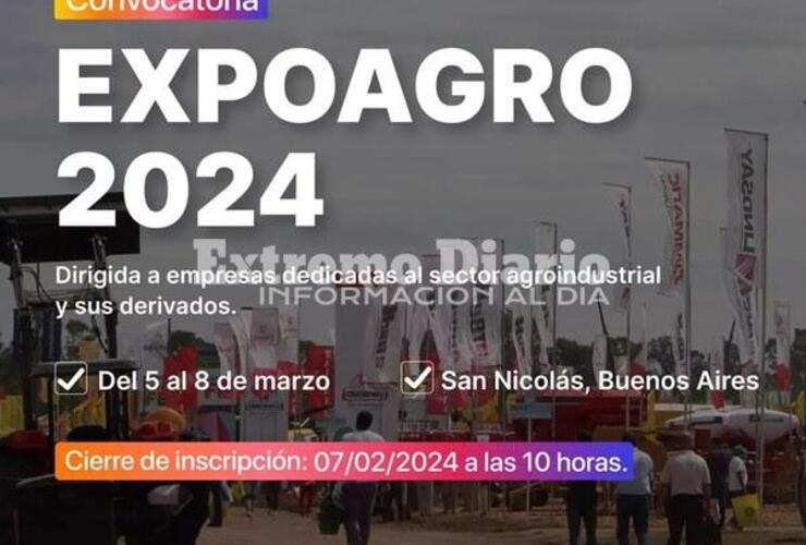 Imagen de Convocatoria abierta para la Expoagro 2024