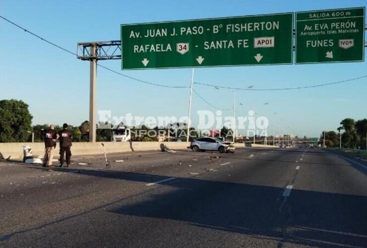 Imagen de Choque con heridos y tránsito cortado en Circunvalación y Mendoza