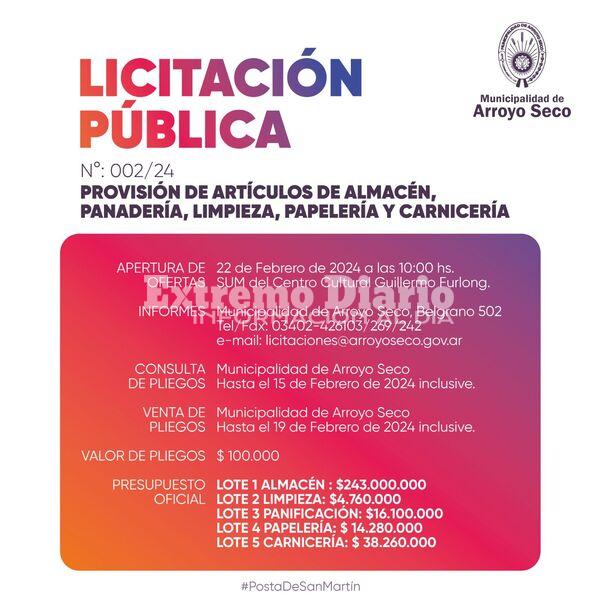 Imagen de Arroyo Seco:Licitaciones p&uacute;blicas disponibles