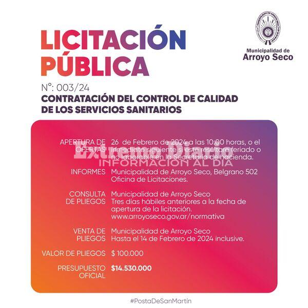 Imagen de Arroyo Seco:Licitaciones p&uacute;blicas disponibles