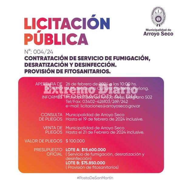 Imagen de Arroyo Seco:Licitaciones p&uacute;blicas disponibles