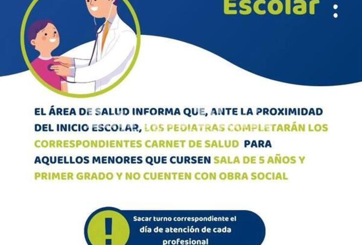 Imagen de Alvear: Ya se pueden completar los carnet de salud de niños en etapa escolar