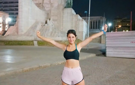 Imagen de La atleta de Fighiera, Anabella Robaina, corri&oacute; el 'Fondo de la Amistad' Rosario a San Lorenzo.
