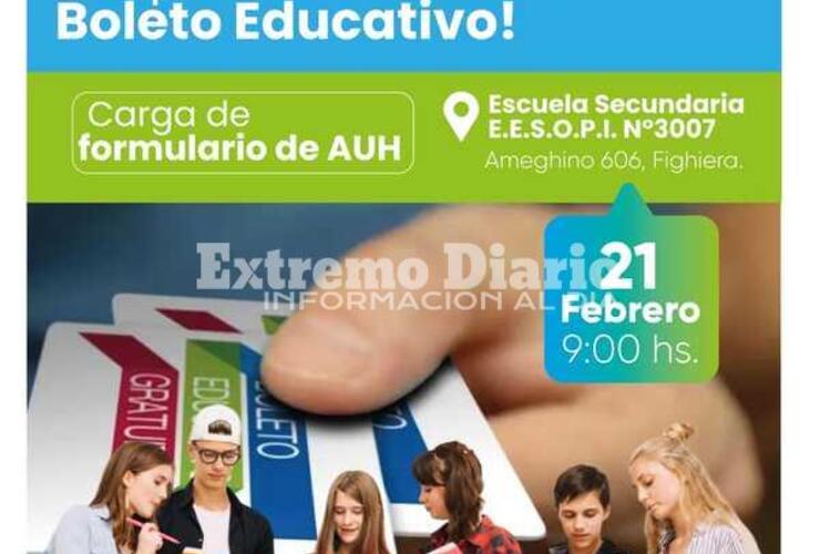 Imagen de Fighiera: Operativo de tr&aacute;mite de Boleto Educativo