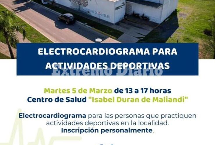 Imagen de Alvear: Se realizarán electrocardiogramas a deportistas