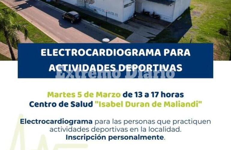 Imagen de Alvear: Se realizarán electrocardiogramas a deportistas