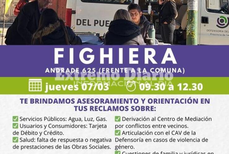 Imagen de Oficina Móvil de la Defensoría del Pueblo llega a Fighiera