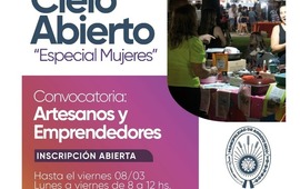 Imagen de "Cielo Abierto": Convocatoria a artesanos y emprendedores para el "Especial Mujeres"