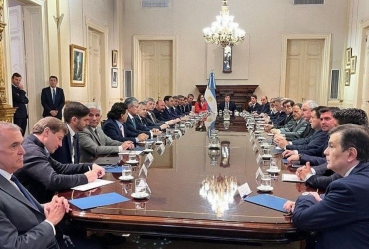 La primera reunión de Milei con gobernadores luego de asumir. (Presidencia de la Nación)